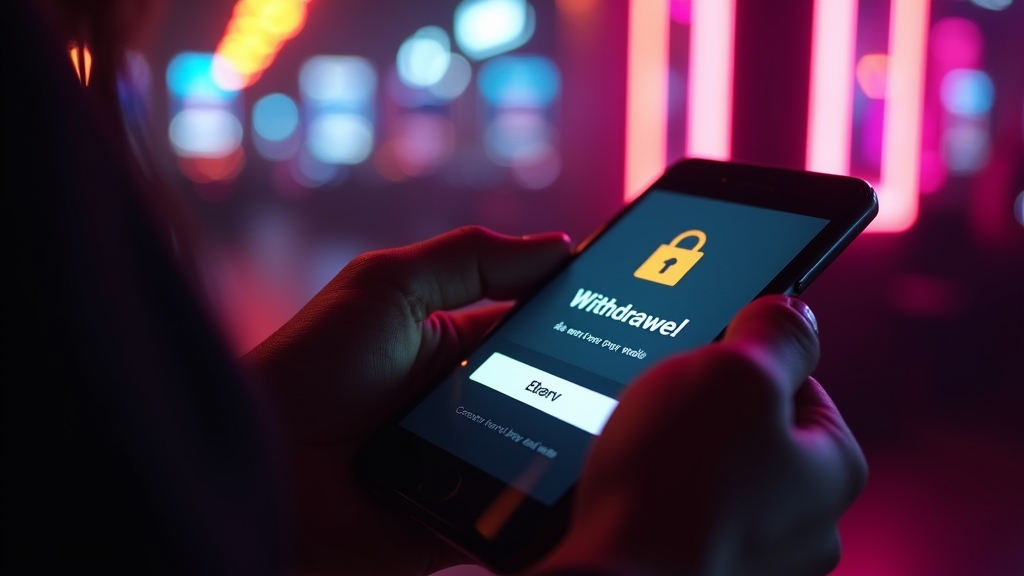 Bestätigung einer Auszahlung auf dem Smartphone im Casino